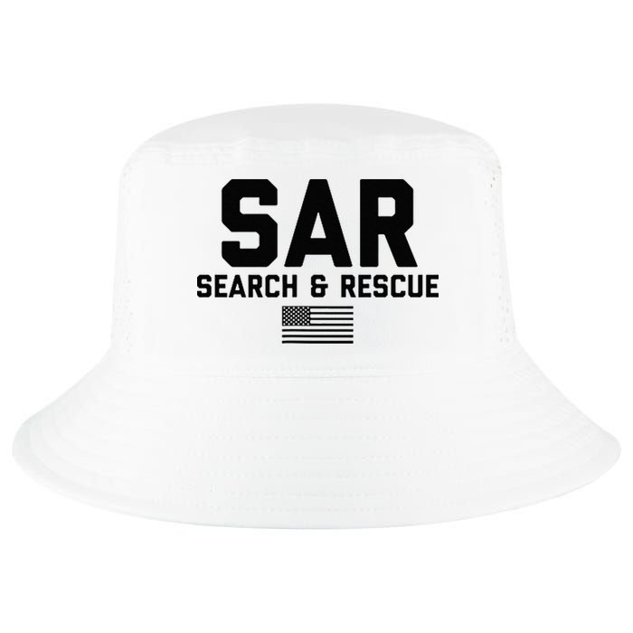 FRONT & BACK Search And Rescue American Flag SAR Team Cool Comfort Performance Bucket Hat