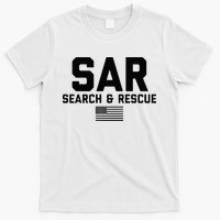FRONT & BACK Search And Rescue American Flag SAR Team T-Shirt