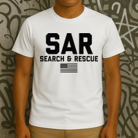 FRONT & BACK Search And Rescue American Flag SAR Team T-Shirt