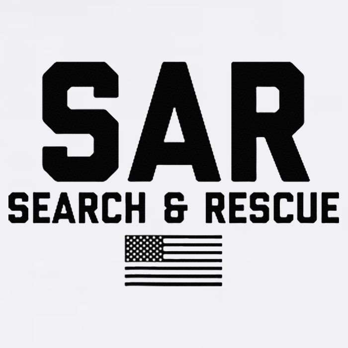FRONT & BACK Search And Rescue American Flag SAR Team Button