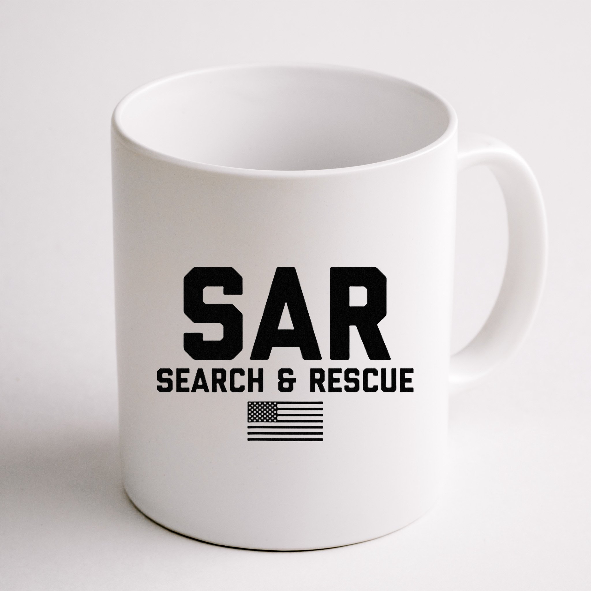 FRONT & BACK Search And Rescue American Flag SAR Team Mug