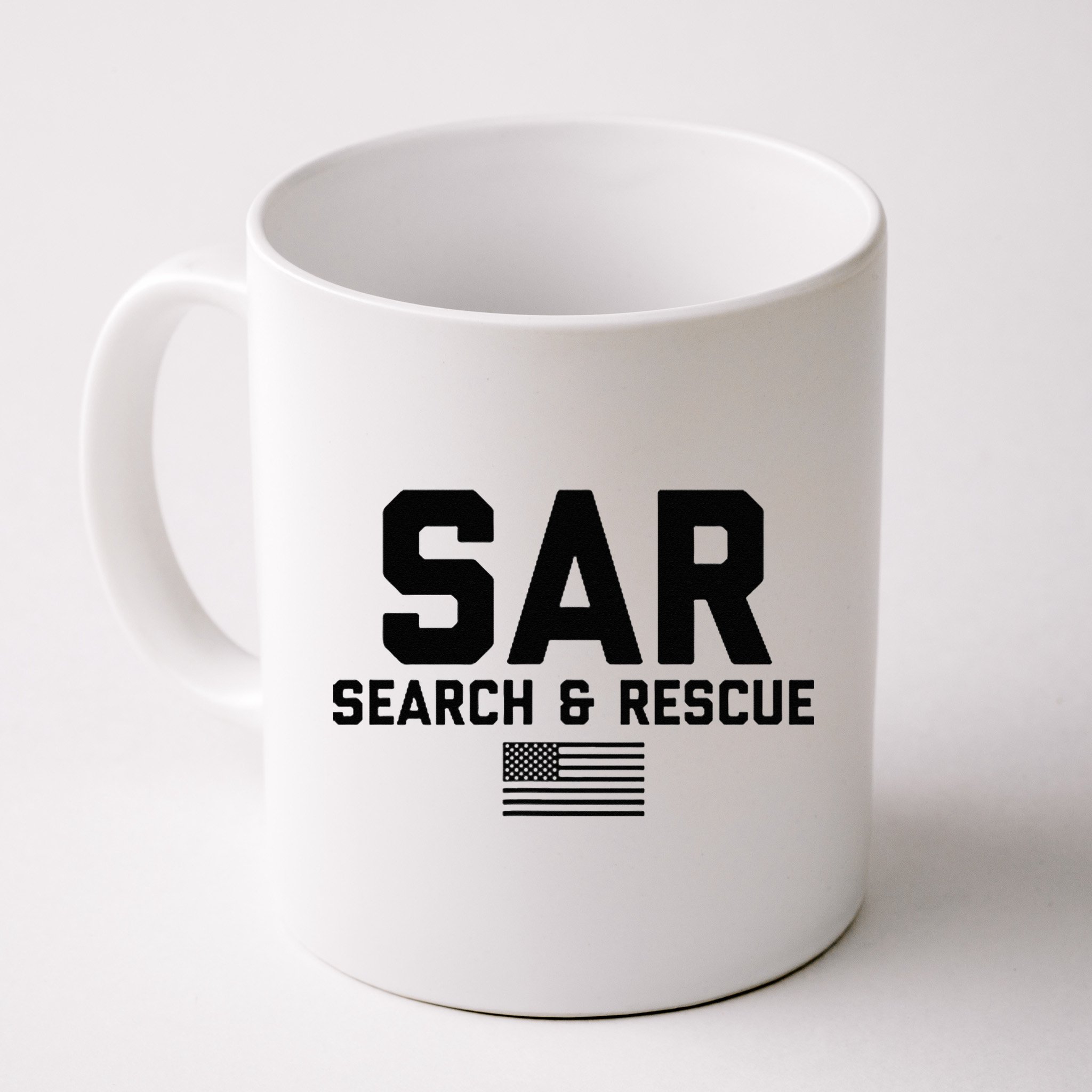 FRONT & BACK Search And Rescue American Flag SAR Team Mug