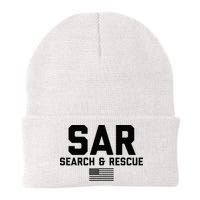 FRONT & BACK Search And Rescue American Flag SAR Team Beanie