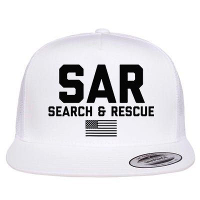 FRONT & BACK Search And Rescue American Flag SAR Team Flat Bill Trucker Hat