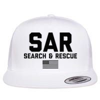 FRONT & BACK Search And Rescue American Flag SAR Team Flat Bill Trucker Hat