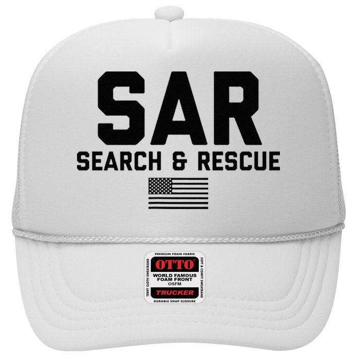 FRONT & BACK Search And Rescue American Flag SAR Team Hat