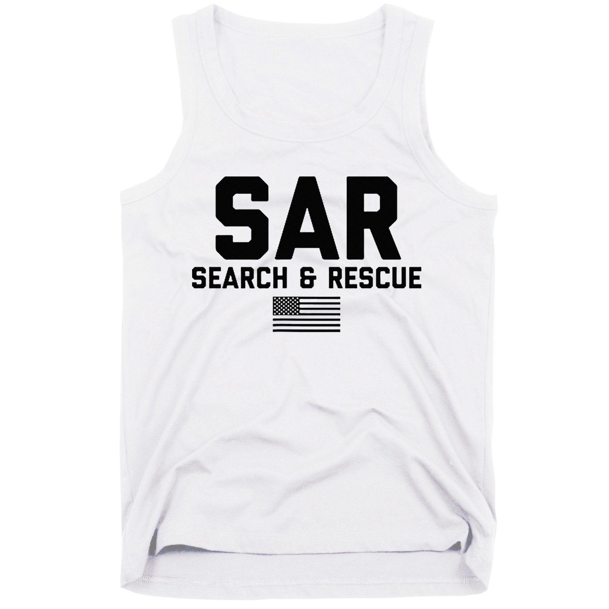 FRONT & BACK Search And Rescue American Flag SAR Team Tank Top