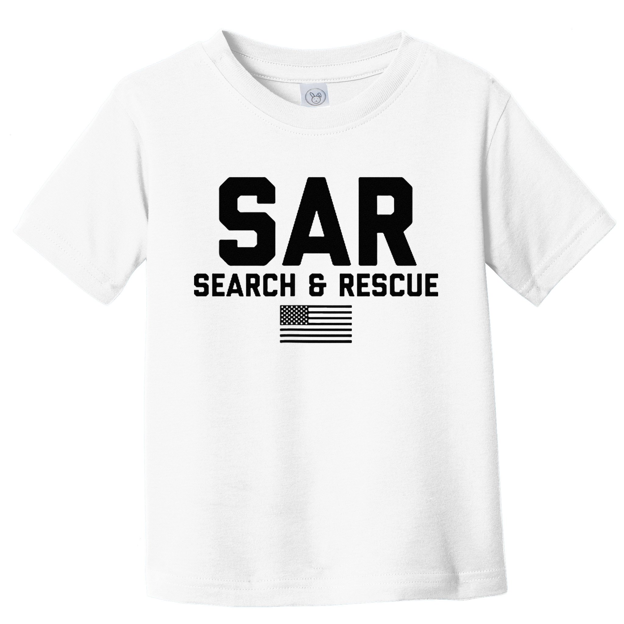 FRONT & BACK Search And Rescue American Flag SAR Team Toddler T-Shirt