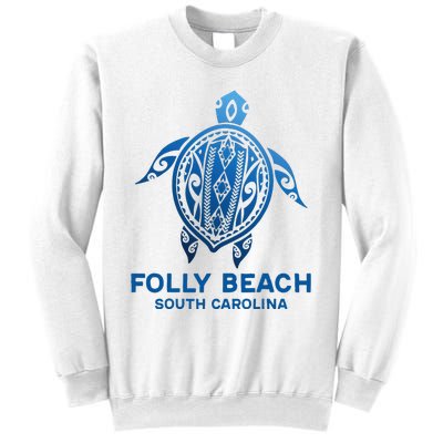 Folly Beach South Carolina Tattoo Blue Sea Turtle Souvenirs Sweatshirt