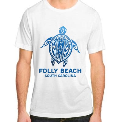 Folly Beach South Carolina Tattoo Blue Sea Turtle Souvenirs Adult ChromaSoft Performance T-Shirt