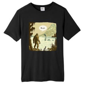 Funny Bigfoot Sasquatch Loch Ness Monster Introvert Bruh Tall Fusion ChromaSoft Performance T-Shirt