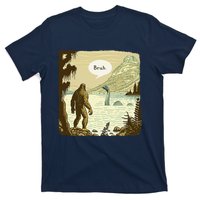 Funny Bigfoot Sasquatch Loch Ness Monster Introvert Bruh T-Shirt