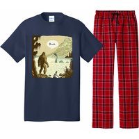 Funny Bigfoot Sasquatch Loch Ness Monster Introvert Bruh Pajama Set