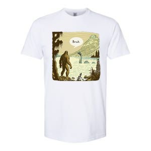 Funny Bigfoot Sasquatch Loch Ness Monster Introvert Bruh Softstyle CVC T-Shirt