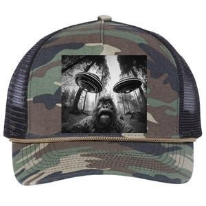 Funny Bigfoot Sasquatch Alien Ufo Cute Retro Rope Trucker Hat Cap