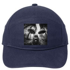 Funny Bigfoot Sasquatch Alien Ufo Cute 7-Panel Snapback Hat