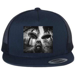 Funny Bigfoot Sasquatch Alien Ufo Cute Flat Bill Trucker Hat