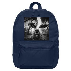 Funny Bigfoot Sasquatch Alien Ufo Cute 16 in Basic Backpack