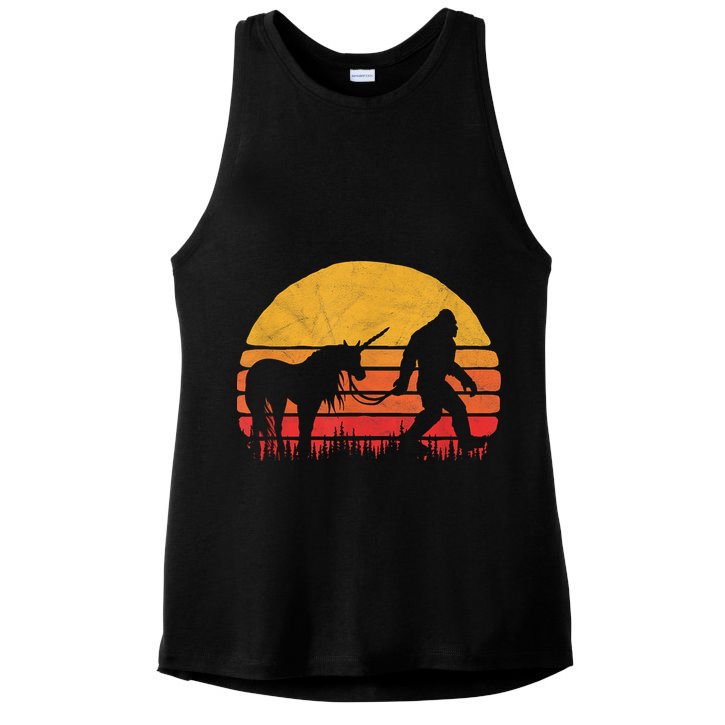 Funny Bigfoot Sasquatch & Unicorn Legends! Ladies PosiCharge Tri-Blend Wicking Tank