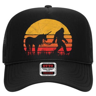 Funny Bigfoot Sasquatch & Unicorn Legends! High Crown Mesh Back Trucker Hat