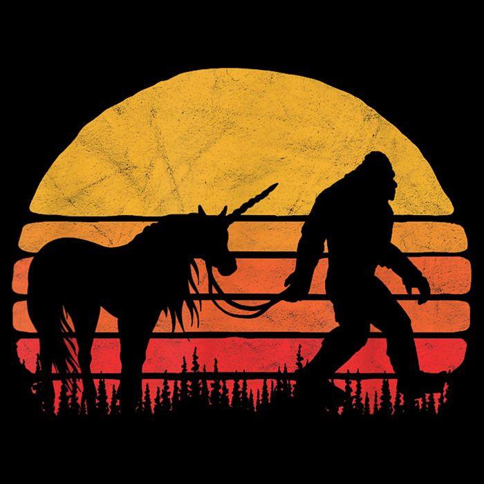 Funny Bigfoot Sasquatch & Unicorn Legends! Tall T-Shirt
