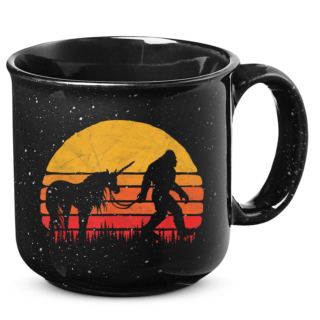 Funny Bigfoot Sasquatch & Unicorn Legends! 15oz Campfire Ceramic Mug