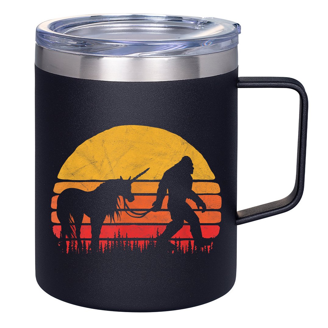Funny Bigfoot Sasquatch & Unicorn Legends! 12oz Stainless Steel Coffee Mug