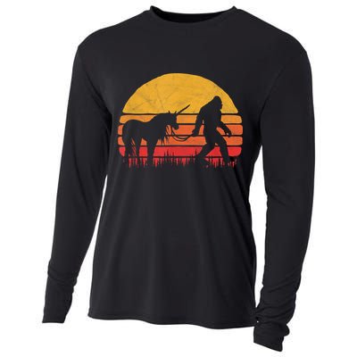 Funny Bigfoot Sasquatch & Unicorn Legends! Cooling Performance Long Sleeve Crew