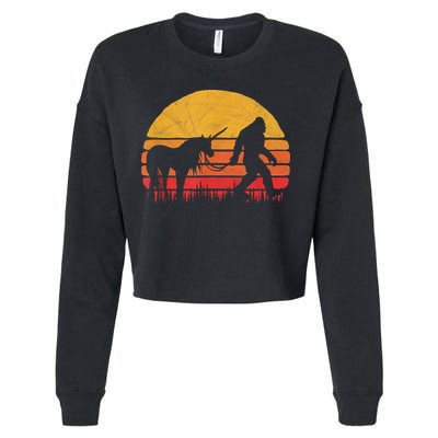 Funny Bigfoot Sasquatch & Unicorn Legends! Cropped Pullover Crew