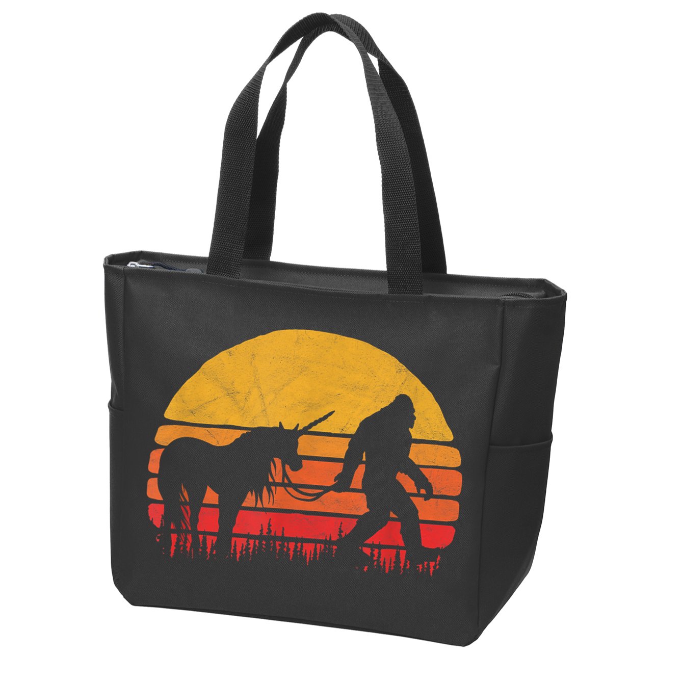 Funny Bigfoot Sasquatch & Unicorn Legends! Zip Tote Bag
