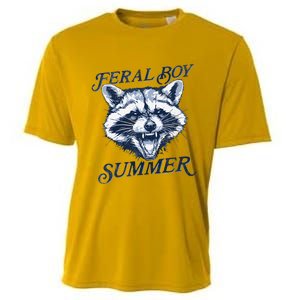 Feral Boy Summer Funny Raccoon Meme Trash Panda Raccoon Cooling Performance Crew T-Shirt