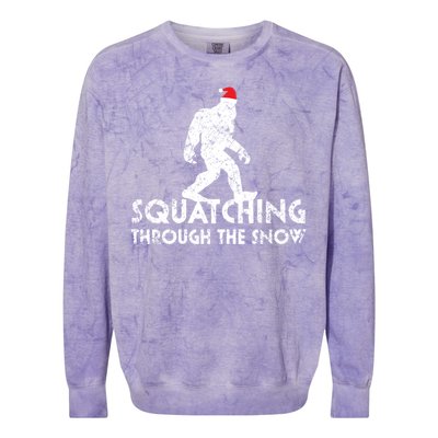 Funny Bigfoot Santa Christmas Gift Colorblast Crewneck Sweatshirt