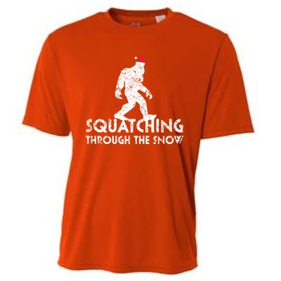 Funny Bigfoot Santa Christmas Gift Cooling Performance Crew T-Shirt