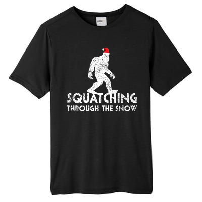 Funny Bigfoot Santa Christmas Gift Tall Fusion ChromaSoft Performance T-Shirt