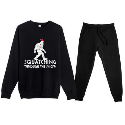 Funny Bigfoot Santa Christmas Gift Premium Crewneck Sweatsuit Set