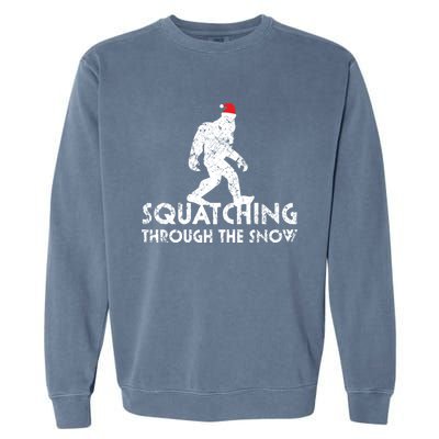 Funny Bigfoot Santa Christmas Gift Garment-Dyed Sweatshirt