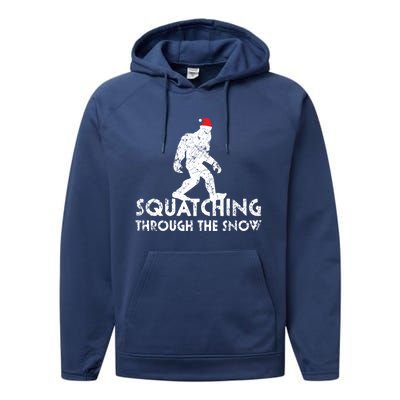 Funny Bigfoot Santa Christmas Gift Performance Fleece Hoodie