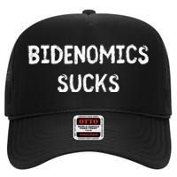 Funny Bidenomics Sucks Fun Novelty Gag High Crown Mesh Back Trucker Hat