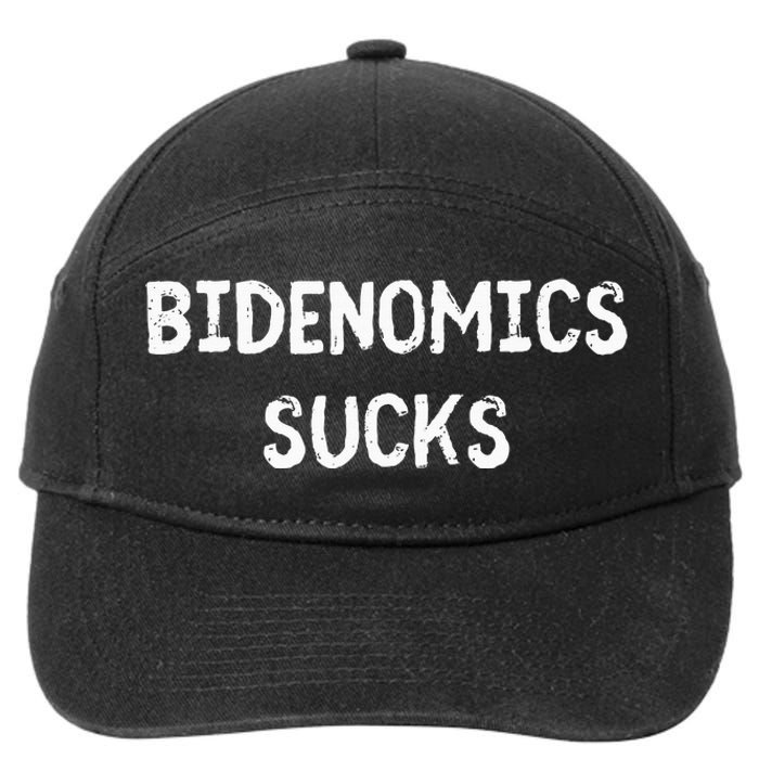 Funny Bidenomics Sucks Fun Novelty Gag 7-Panel Snapback Hat