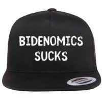 Funny Bidenomics Sucks Fun Novelty Gag Flat Bill Trucker Hat