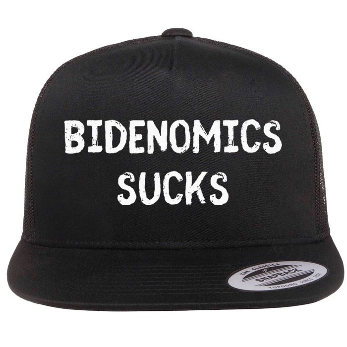 Funny Bidenomics Sucks Fun Novelty Gag Flat Bill Trucker Hat