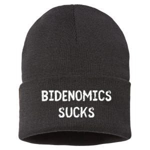 Funny Bidenomics Sucks Fun Novelty Gag Sustainable Knit Beanie