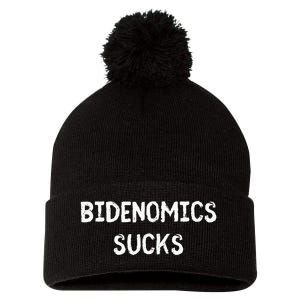 Funny Bidenomics Sucks Fun Novelty Gag Pom Pom 12in Knit Beanie