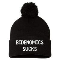 Funny Bidenomics Sucks Fun Novelty Gag Pom Pom 12in Knit Beanie