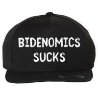 Funny Bidenomics Sucks Fun Novelty Gag Wool Snapback Cap