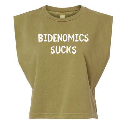 Funny Bidenomics Sucks Fun Novelty Gag Garment-Dyed Women's Muscle Tee