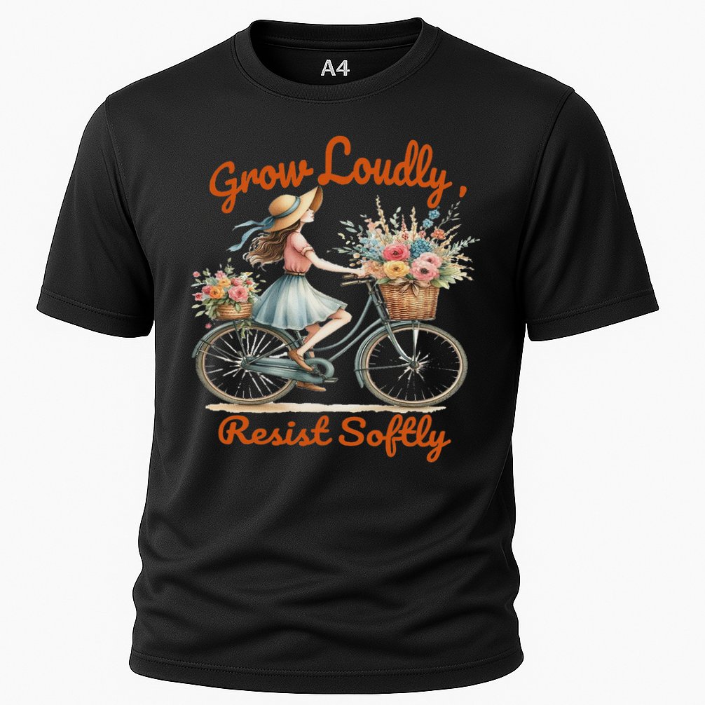 Floral Bike Subtle 8647 Trump Resist ,boho Vintage Performance Shirt