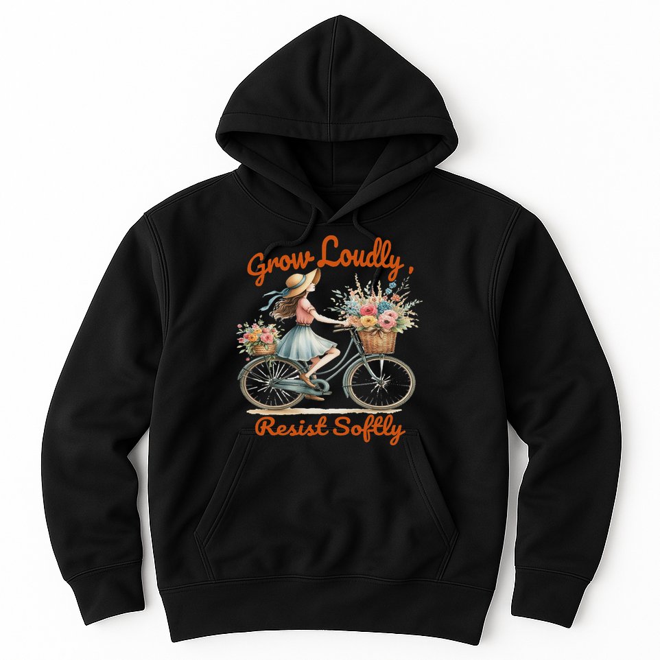 Floral Bike Subtle 8647 Trump Resist ,boho Vintage Hoodie