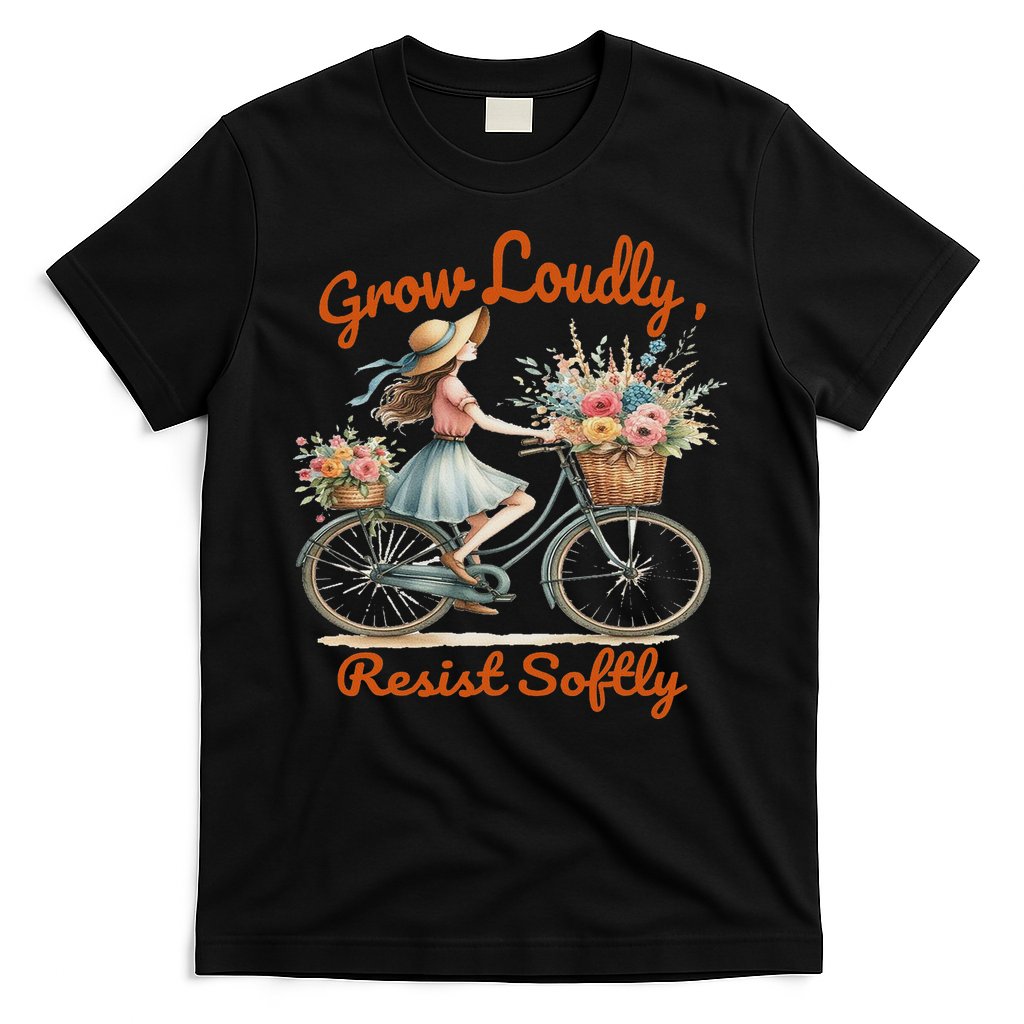 Floral Bike Subtle 8647 Trump Resist ,boho Vintage T-Shirt