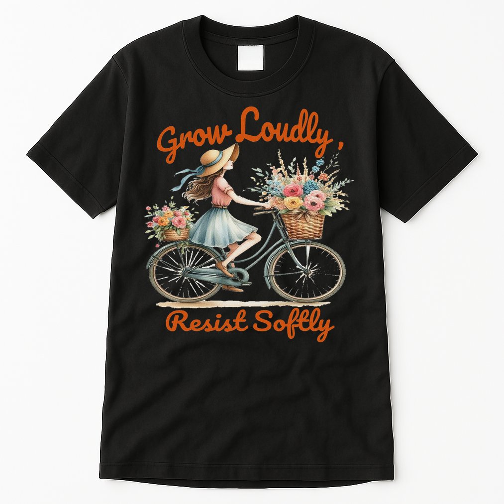 Floral Bike Subtle 8647 Trump Resist ,boho Vintage Tall T-Shirt